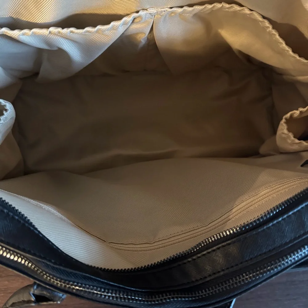 Freshly Picked Classic Diaper Bag Black Vegan Leather Saffiano Travel‎ Tote Mens